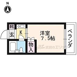 ノアーズ・アークII 1階1Kの間取り