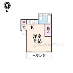 阪急京都本線 桂駅 徒歩11分の賃貸マンション 3階1Kの間取り