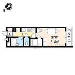JR東海道・山陽本線 西大路駅 徒歩15分の賃貸アパート 4階1Kの間取り