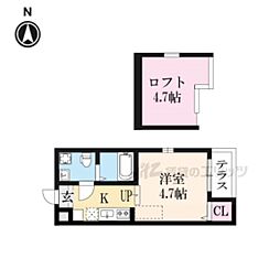 サンライズ十条 1階1Kの間取り