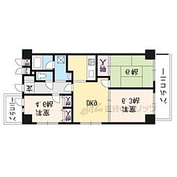 グランドゥール太秦 7階3LDKの間取り