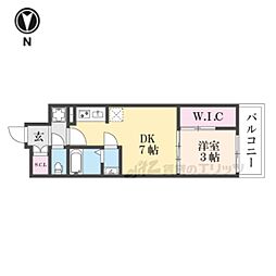 シエーナグランデ四条烏丸 4階1LDKの間取り