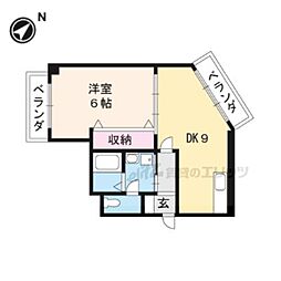 Ｃｈｏｅｉ第5コーポ中川 3階1LDKの間取り