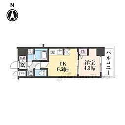 CREST TAPP 京都太秦天神川 dex I 1DKの間取図画像