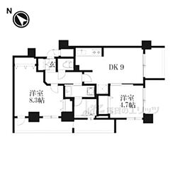 ピーノ京都西大路 2DKの間取図画像