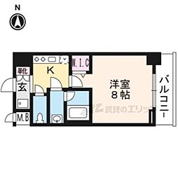 エステムコート京都西院 1Kの間取図画像