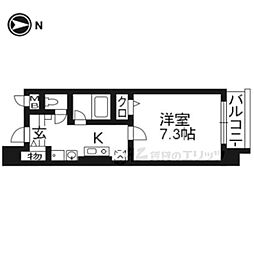 辻が花 1Kの間取図画像