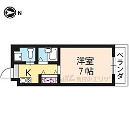 プルーリオン西桂 1Kの間取図画像
