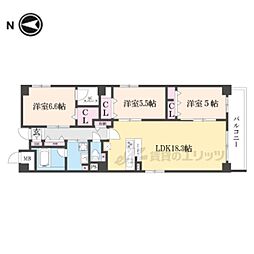 アライズ西院 3LDKの間取図画像