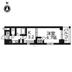エステムプラザ京都烏丸五条 1DKの間取図画像