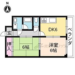 ラーク安田パート3 2DKの間取図画像