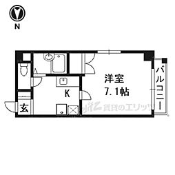 SaaCaddian 1Kの間取図画像