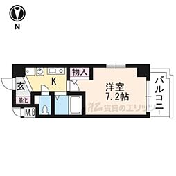 エステムコート京都烏丸3ジャパニズム 1Kの間取図画像