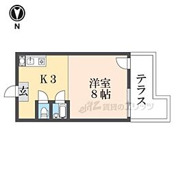 スペース西陣 1Kの間取図画像