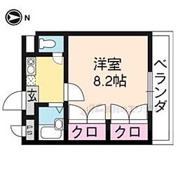 ラフォーレ若宮 1Kの間取図画像