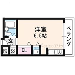 ブルーベル ワンルームの間取図画像