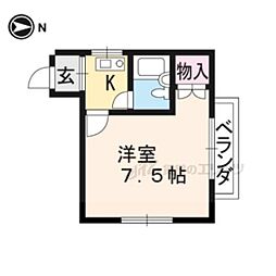 ビバ芦山寺 1Kの間取図画像