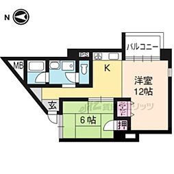リアライズ衣笠 1LDKの間取図画像
