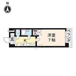 早川マンション 1Kの間取図画像