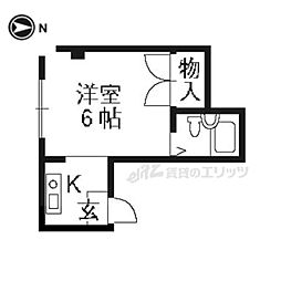 翠ビル ワンルームの間取図画像