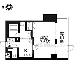 ベラジオ五条堀川2 1Kの間取図画像
