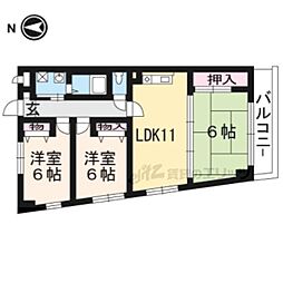 ビューテラス桂南 3LDKの間取図画像