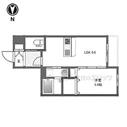 JMメゾン御所西 1LDKの間取図画像