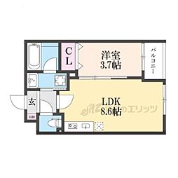 シュエットメゾン綾小路 1LDKの間取図画像