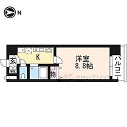 KDXレジデンス西大路 1Kの間取図画像