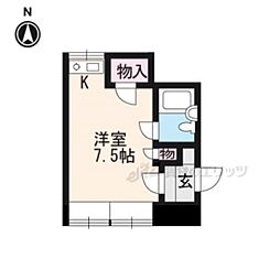 宮の東ハイツ 1階1Kの間取り