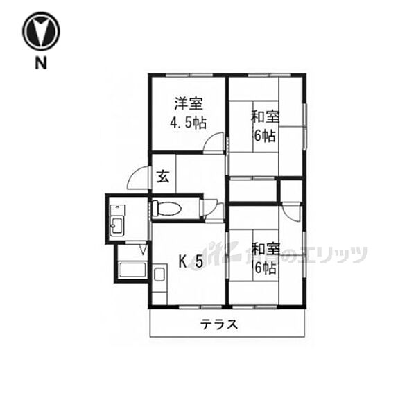 京都府京都市左京区南禅寺下河原町(賃貸アパート2LDK・1階・46.00㎡)の写真 その2