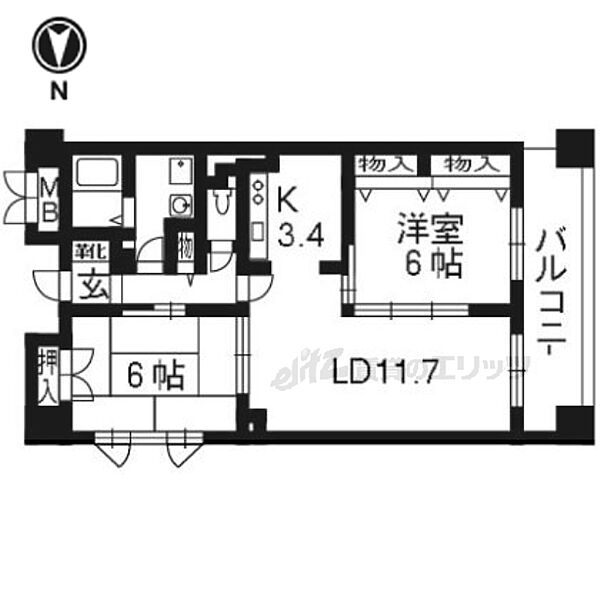 メゾン油小路 301｜京都府京都市下京区油小路通四条下ル石井筒町(賃貸マンション2LDK・3階・63.37㎡)の写真 その2