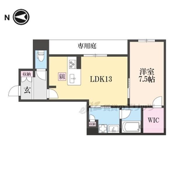 シャーメゾン池ノ内 101｜京都府京都市中京区西ノ京池ノ内町(賃貸アパート1LDK・1階・51.34㎡)の写真 その2