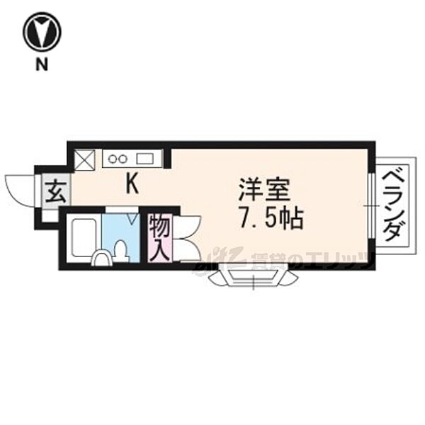 京都府京都市左京区北白川平井町(賃貸アパート1K・2階・17.21㎡)の写真 その2