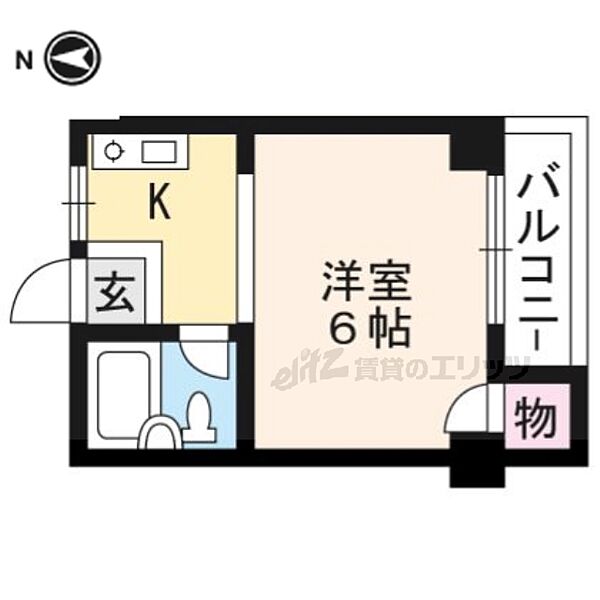 ツジハウス 308｜京都府京都市左京区上高野古川町(賃貸マンション1K・3階・16.00㎡)の写真 その2