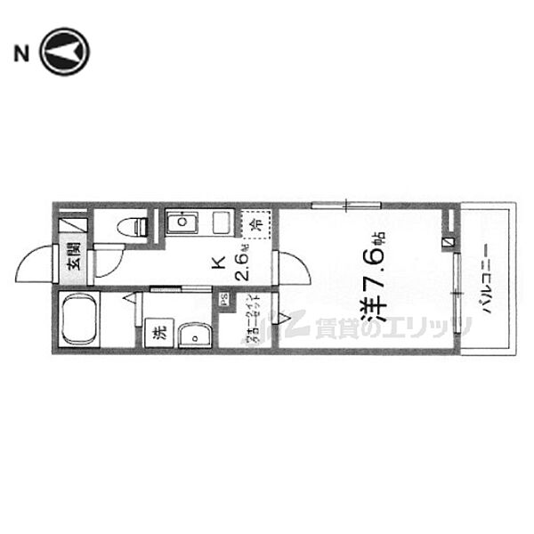 フランあおい 201｜京都府京都市左京区下鴨塚本町(賃貸アパート1K・2階・27.66㎡)の写真 その2