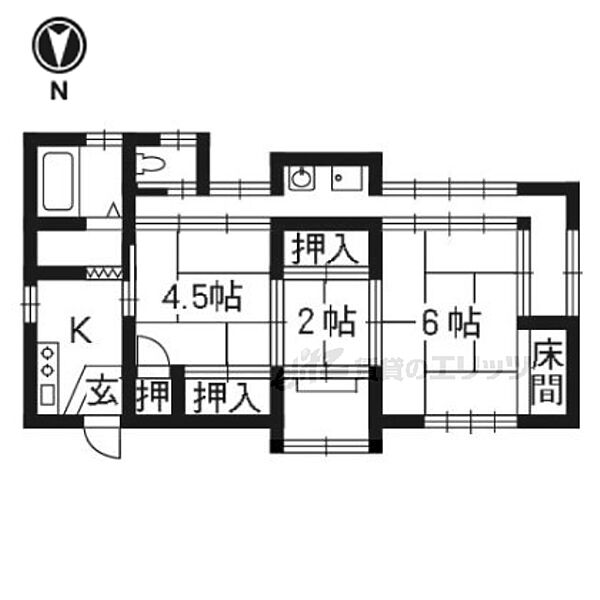 修学院薬師堂町11貸家 ｜京都府京都市左京区修学院薬師堂町(賃貸一戸建3K・--・42.93㎡)の写真 その2