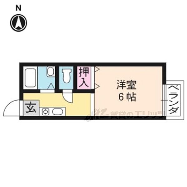 サンハイツアベ 205｜京都府京都市左京区北白川東伊織町(賃貸アパート1K・2階・20.46㎡)の写真 その2