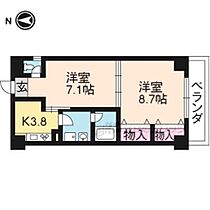 京都府京都市左京区岩倉北池田町（賃貸マンション2K・5階・45.03㎡） その2