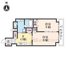 Ｃａｓａ花車 5階2DKの間取り