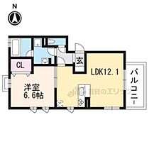 京都府京都市北区紫竹下高才町（賃貸アパート1LDK・2階・44.21㎡） その1