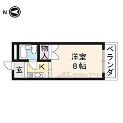 プロムナード宝ケ池 1Kの間取図画像