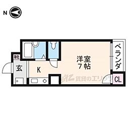 アドニス 1階1Kの間取り