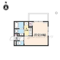 フォーレスト修学院II 1階1Kの間取り