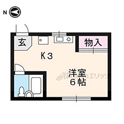 サンクシャンブル 1階1Kの間取り