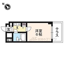 ライオンズマンション鴨川北 1階1Kの間取り