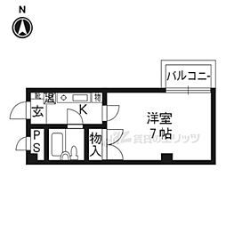 ラ・モヴェール大塚 2階1Kの間取り