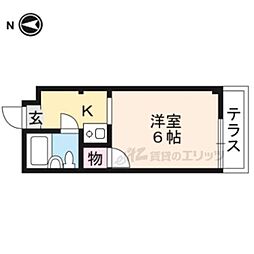 叡山電鉄叡山本線 一乗寺駅 徒歩3分の賃貸マンション 1階1Kの間取り