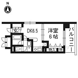 阪急京都本線 烏丸駅 徒歩3分の賃貸マンション 7階1DKの間取り