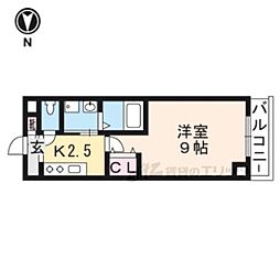 ＣＯＴＯ　ＧＬＡＮＣＥ一乗寺駅前 5階1Kの間取り